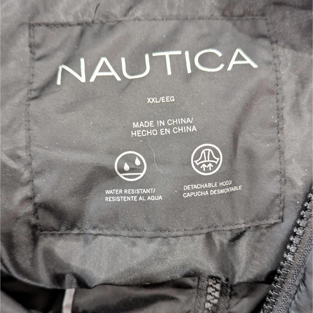 Nautica Womens Black Hooded Puffer Jacket Water Resistant Detachable XXL - Picture 6 of 7
